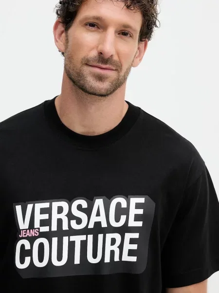 Футболка Versace Jeans Couture с принтом черная