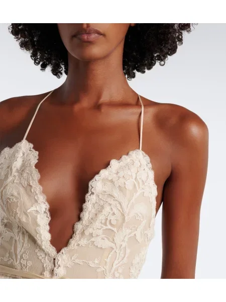 Rochie maxi Fendi de mătase alb