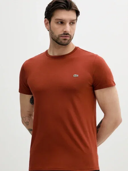 Тениска Lacoste с изчистен дизайн бяло