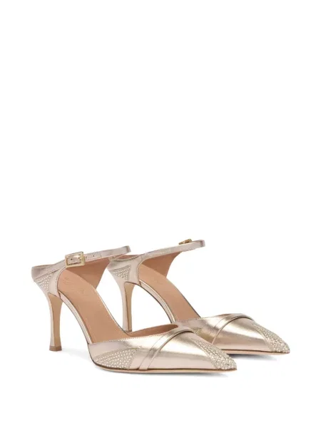 Papuci tip mules Malone Souliers de cristal auriu