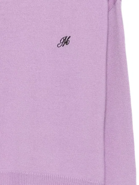 Pulover Msgm cu decolteu rotund cu autograf violet