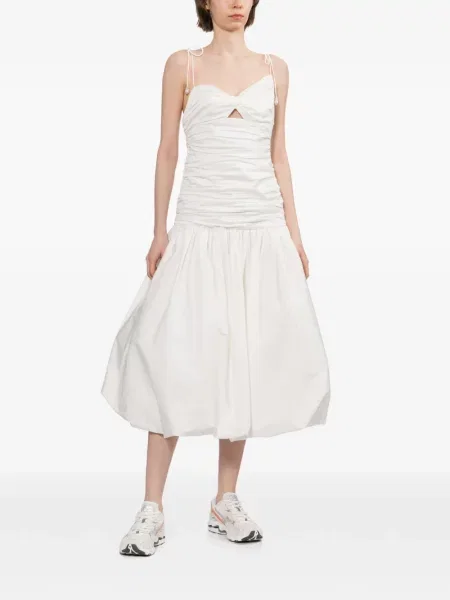 Rochie midi Self-portrait cu volane alb
