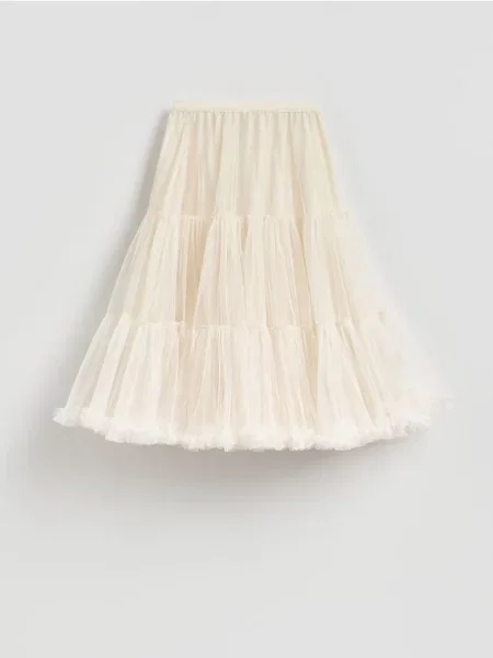 Reserved Fustă midi din tul nude