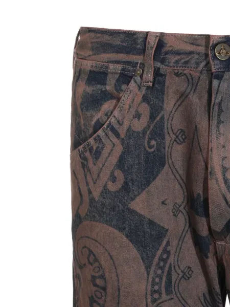 Дънки straight leg Vivienne Westwood с принт кафяво