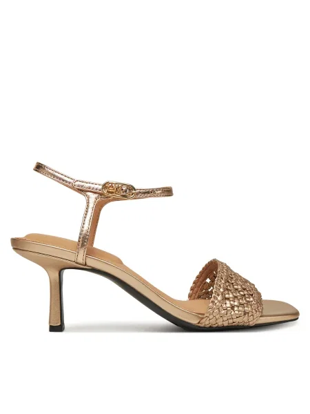 Сандали Tommy Hilfiger METALLIC LTHR KITTEN SANDAL златисто