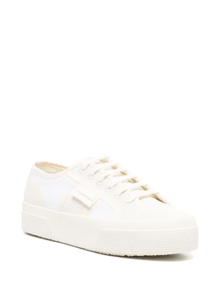Sneakerși Superga 2730 cu șireturi din dantelă alb