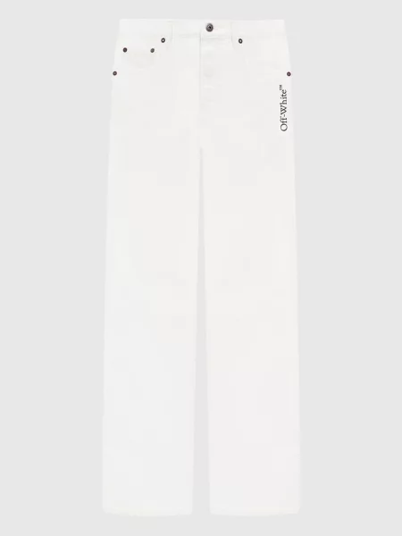 Джинси з емблемою Half Arrow Off-white білі