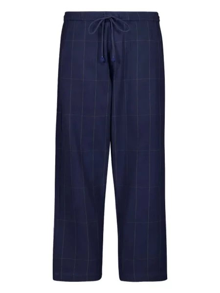 Pantaloni Baziszt în carouri albastru