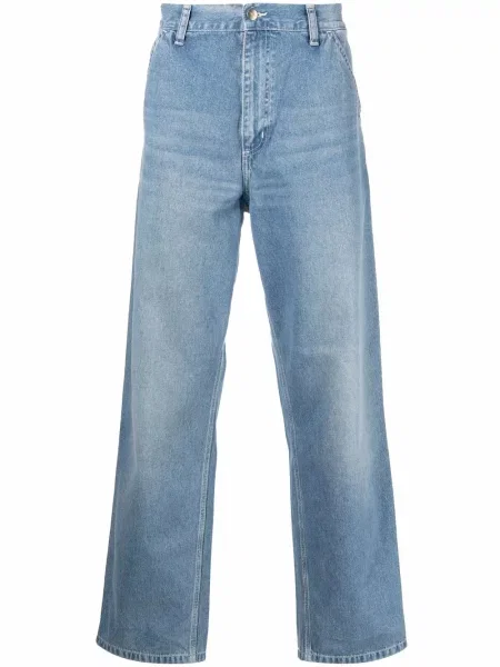 Blugi drepți Carhartt Wip albastru
