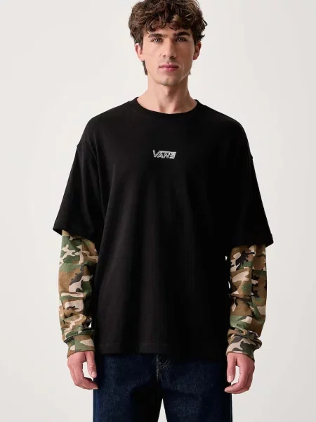 Tricou cu mânecă lungă Vans negru