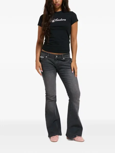 Scurt tricou Juicy Couture cu imagine negru
