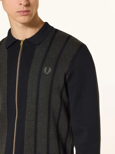 Fred Perry Pletený Svetr / světle zelená černá
