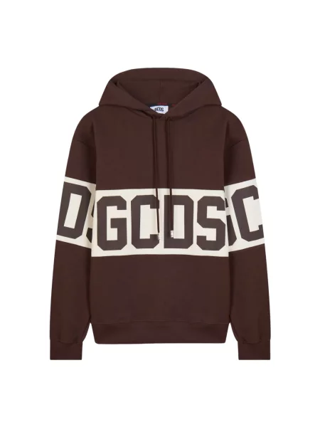 Bluza z kapturem Gcds z kapturem z logo brązowa