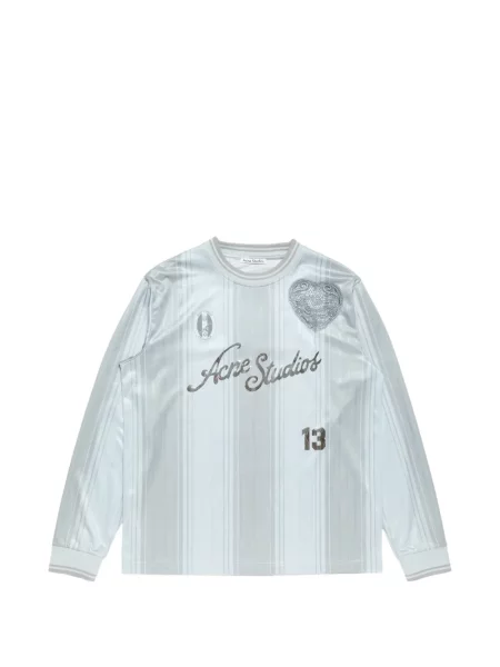 Tricou Acne Studios cu aplicații cu motiv cu inimi albastru