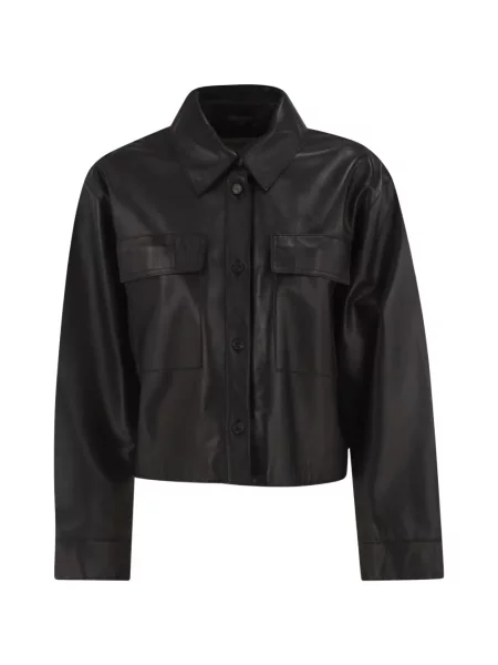 Decupat geanta de piele Weekend Max Mara negru