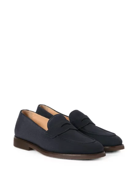 Pantofi loafer Brunello Cucinelli din piele de căprioară albastru