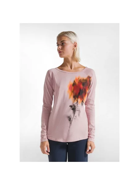Lung tricou Deha cu mâneci lungi din modal roz