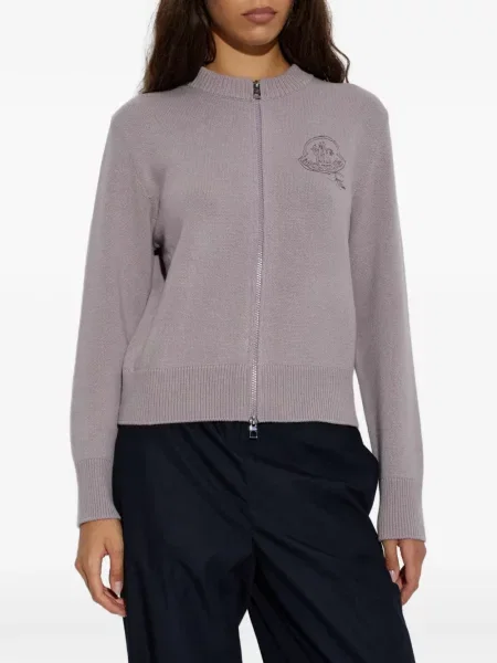 Cardigan Moncler cu broderie de lână violet