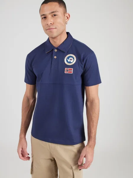 Napapijri Tricou polo E-Reflect Bleumarin alb