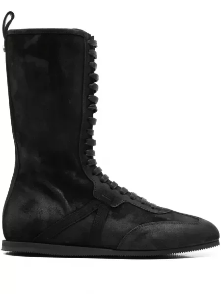 Botine Ann Demeulemeester din piele de căprioară negru