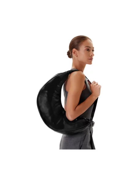 Torba z uchwytami i detalem z logo Calvin Klein czarna