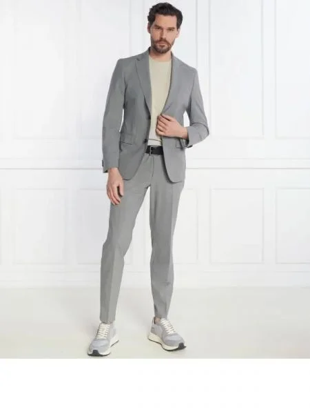 BOSS BLACK Costum cu adaos de lână negru