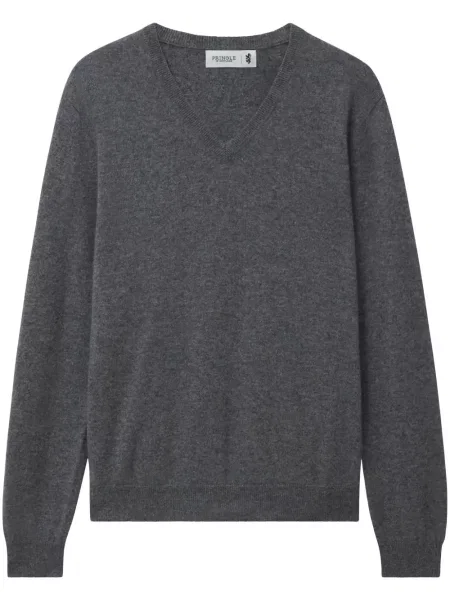 Sweter Pringle Of Scotland z kaszmiru z dekoltem w serek szary