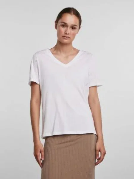 PIECES Tricou Ria' alb