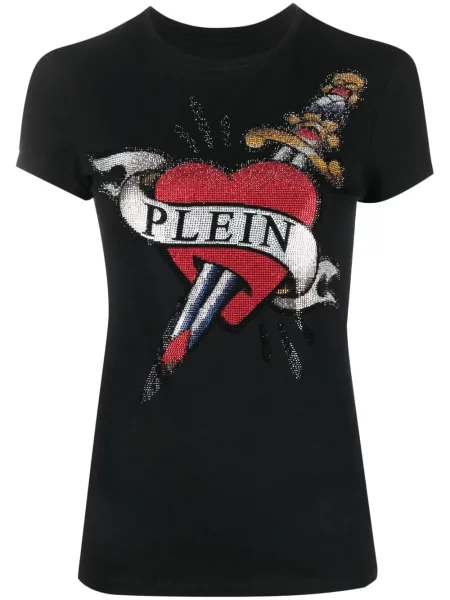 Tricou Philipp Plein de cristal negru