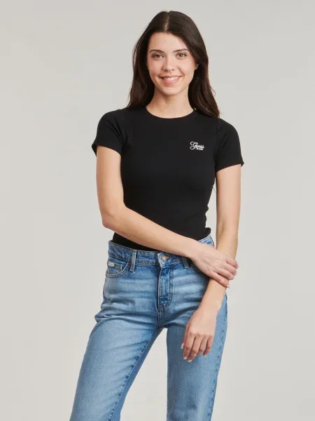 Guess Jeans Póló EMBRO fekete