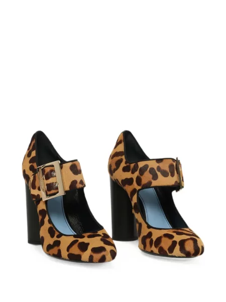 Pantofi cu toc Lanvin cu imagine cu model leopard maro