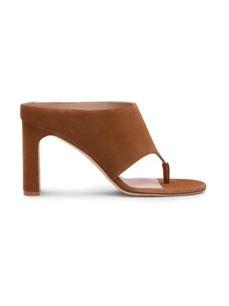 Klapki Stuart Weitzman skórzane brązowe