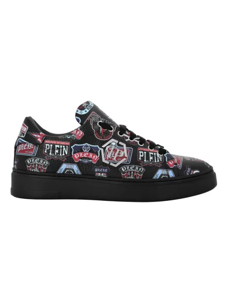 Sneakersy Philipp Plein skórzane z łatami czarne