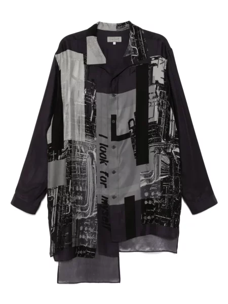 Košile Yohji Yamamoto s potiskem fialová