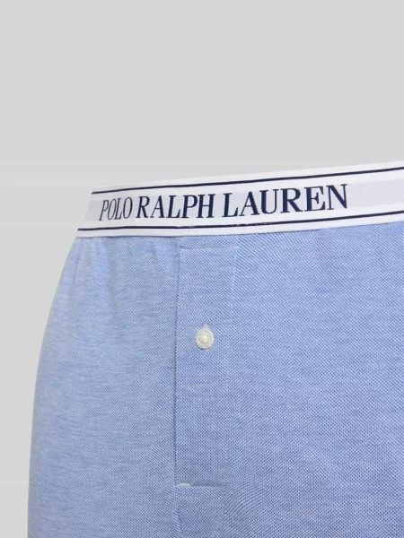 Spodnie od piżamy z prostą nogawką i elastycznym pasem z logo Polo Ralph Lauren niebieskie