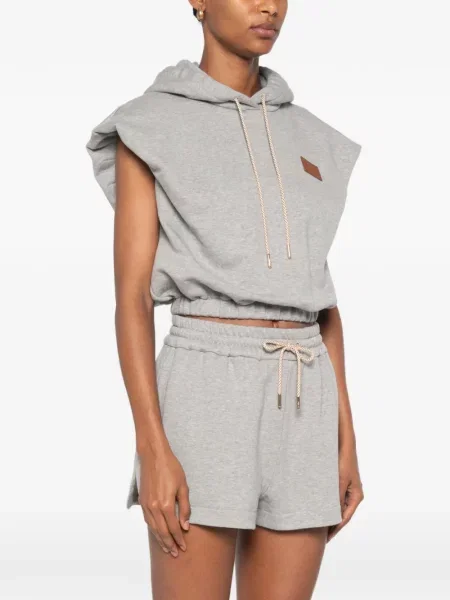 Αμάνικο hoodie Fendi με αυτόγραφο γκρι