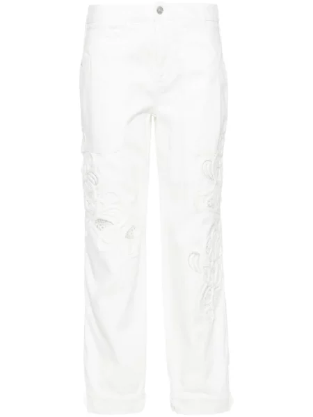 Pantaloni Ermanno Scervino din dantelă alb