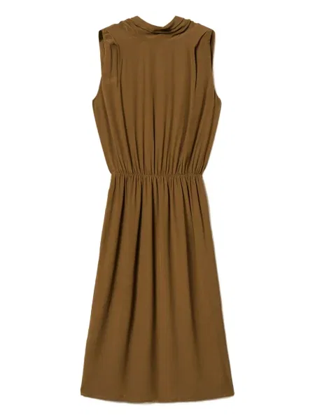 Rochie midi Twinset fără mâneci până la genunchi de costum maro