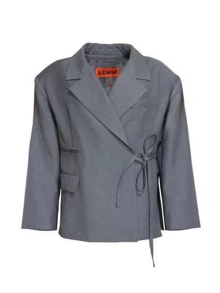 AEMMI Sako WRAP OVERSIZED BLAZER tamo siva