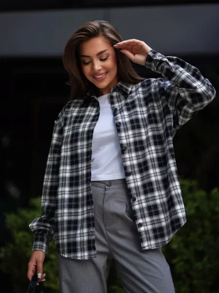 Сорочка TeamV фланель чорний