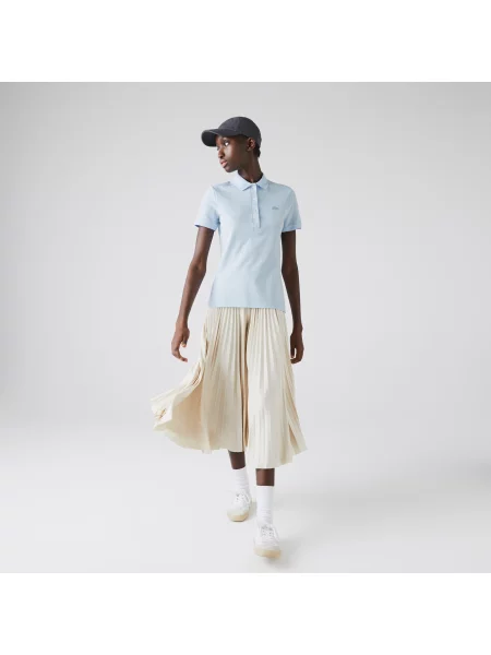 Lacoste Koszulka Polo Slim Fit Stretch Mini Piqué niebieska