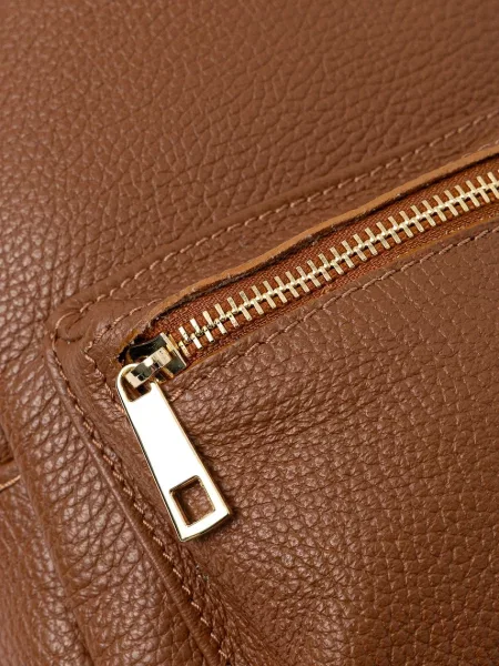 Кожаный однотонный маленький рюкзак Answear.lab коричневый