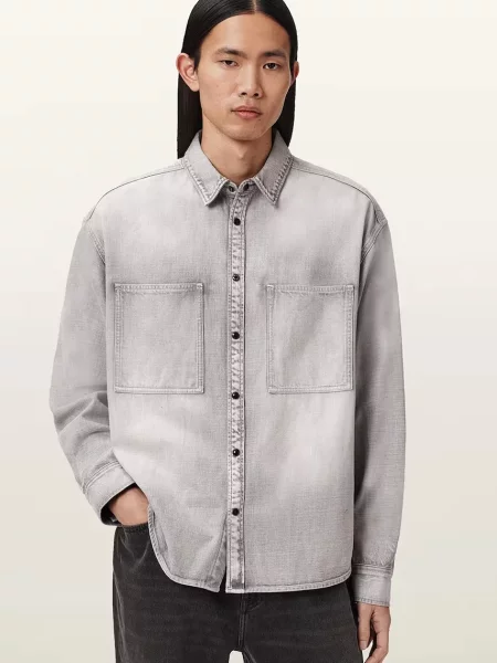 Jeans srajca AllSaints AL siva