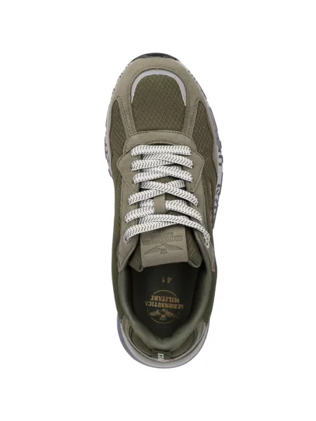 Sneakers Aeronautica Militare με κέντημα πράσινο