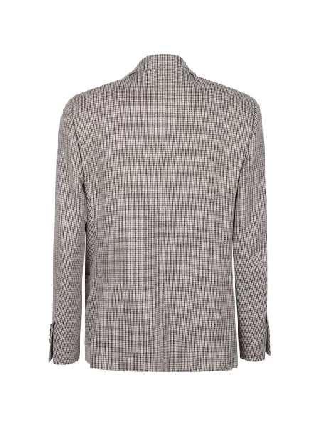 Sacou Lardini de lână cu model pepito maro