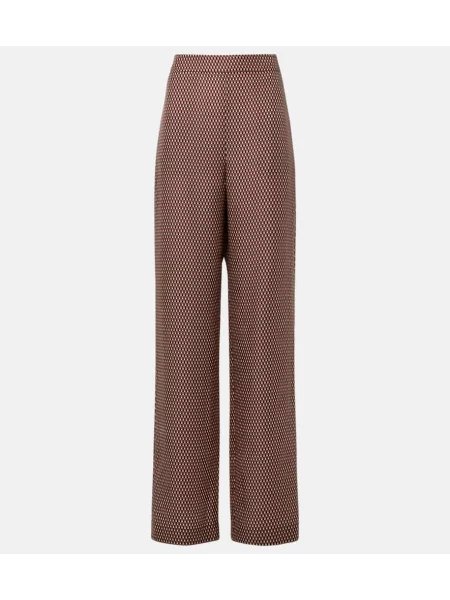 Pantaloni Joseph cu talie înaltă de mătase cu imagine