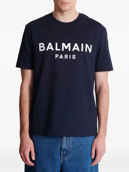 Tricou Balmain cu imagine albastru