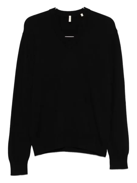 Pulover Sunflower din cașmir cu decolteu în V negru
