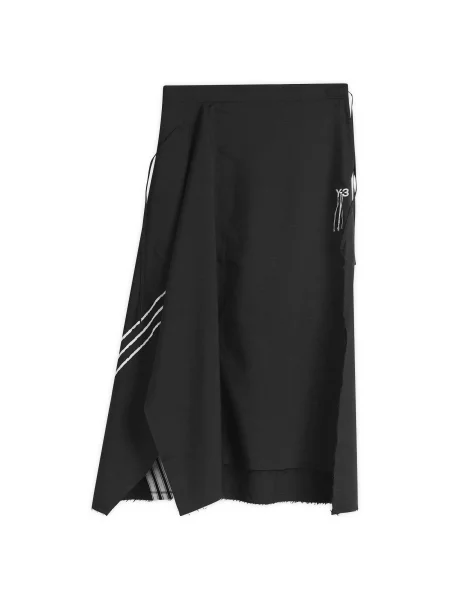 Spódnica midi Y-3 w paski czarna