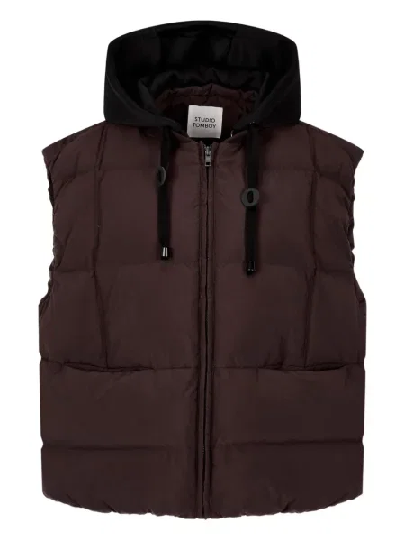 Vestă din puf Studio Tomboy cu glugă maro